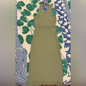 Mable crochet midi dress, size large, sage green.